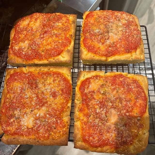 Focaccia Siciliana Slice.