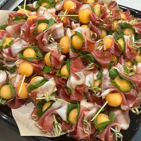 Prosciutto & Melon Skewers.